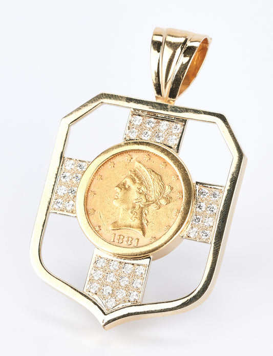 1881 US Liberty Pendant Diamond
