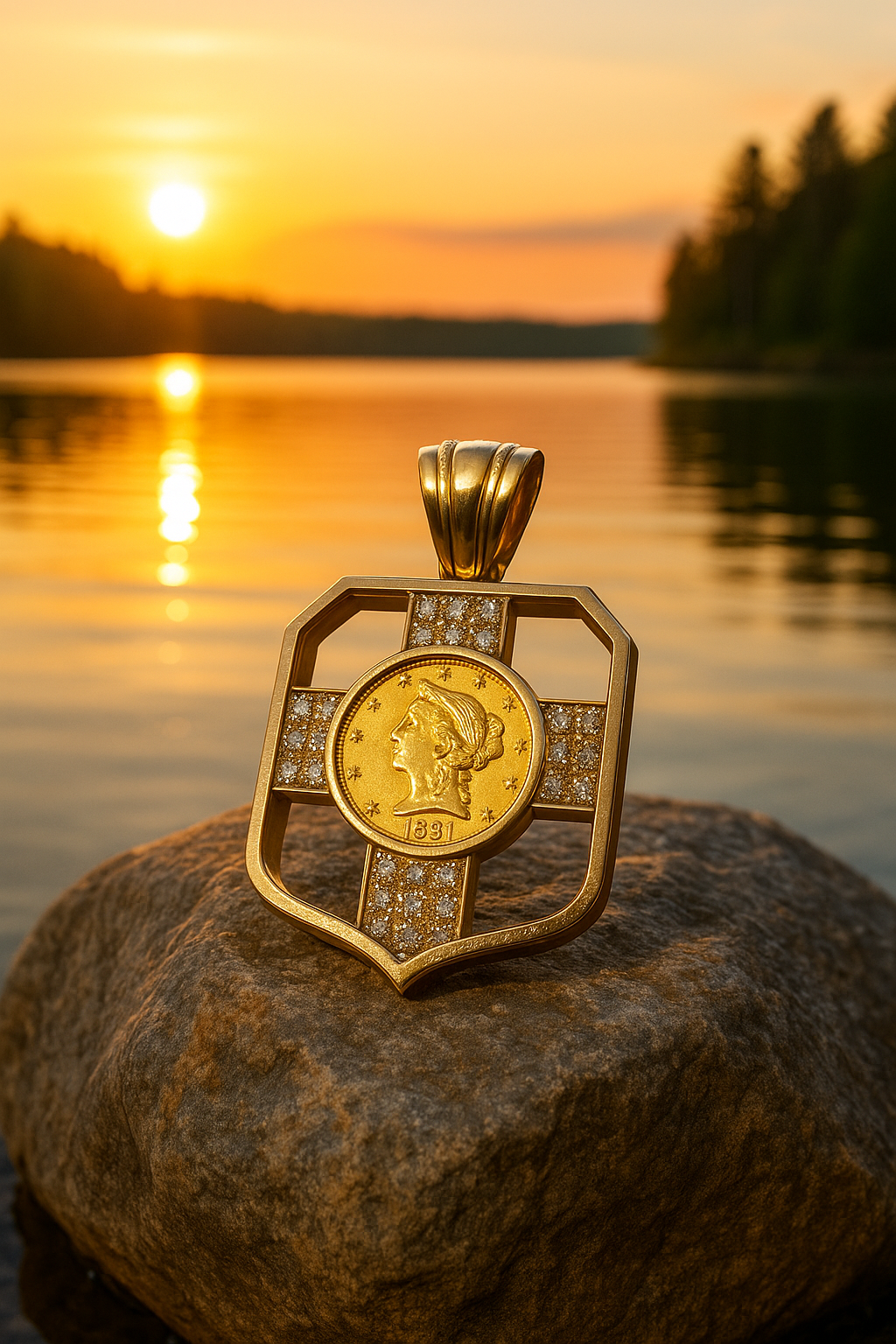 1881 US Liberty Pendant Diamond