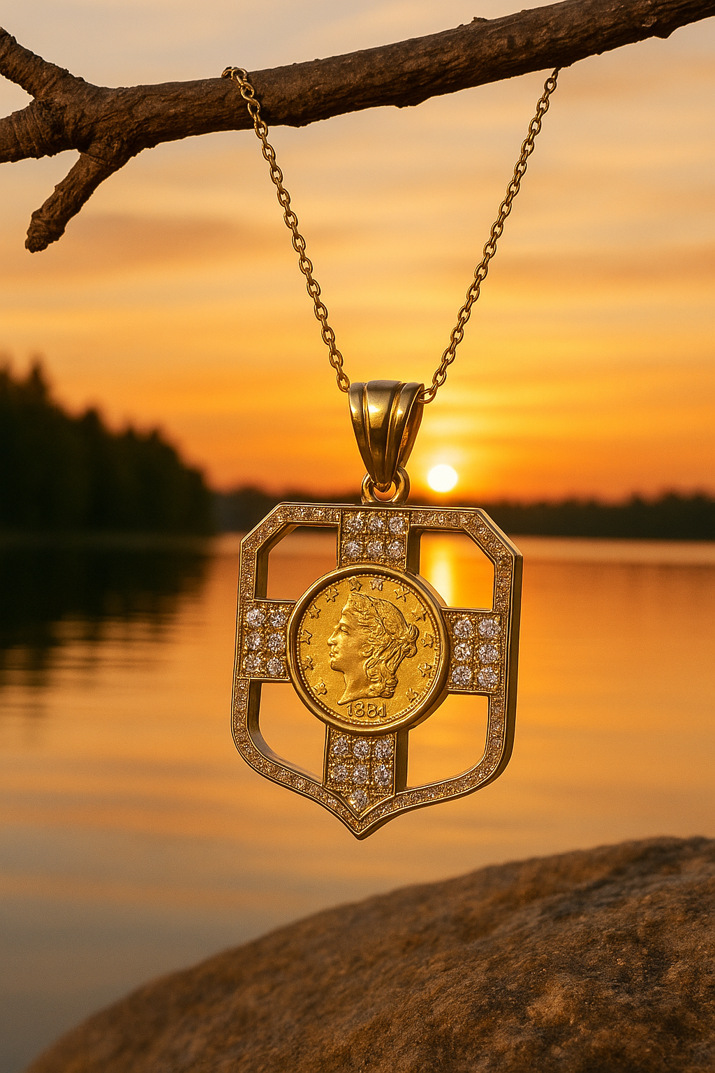 1881 US Liberty Pendant Diamond