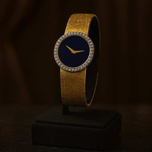 PIAGET Vintage Diamond Lapis Lazuli Dial 18K Gold Watch